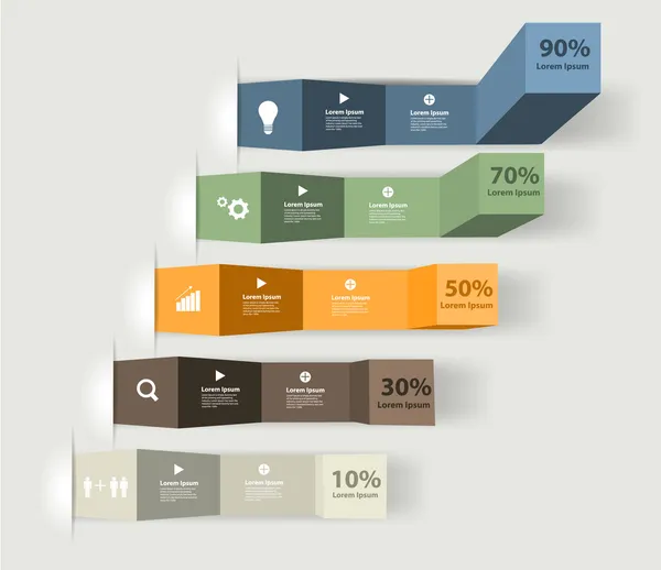 Modernt företag steg till framgång tabeller och diagram alternativ banner — Stock vektor