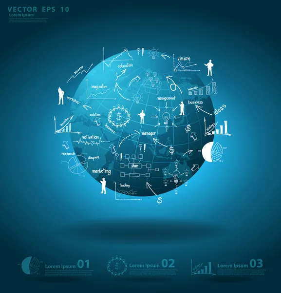 Wereldwijde business rond de wereld economie concept — Stockvector