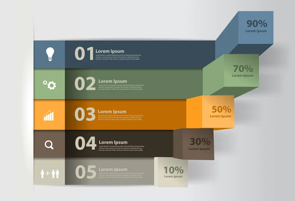 Pasos de negocios modernos para gráficos y gráficos de éxito banner de opciones — Archivo Imágenes Vectoriales