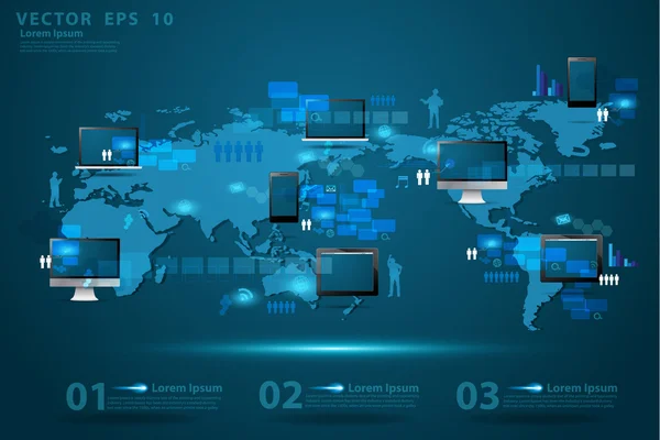 Concepto moderno de tecnología empresarial global . — Archivo Imágenes Vectoriales