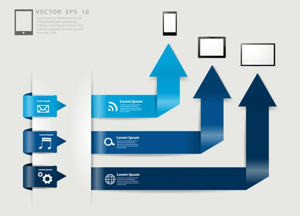 Moderne minimale business step stijl opties banner infographics — Stockvector