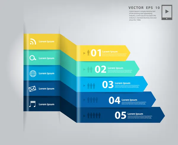 Moderna minimalista negocio paso estilo opciones banner infografías — Archivo Imágenes Vectoriales