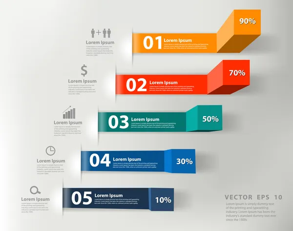 Étapes commerciales modernes vers les graphiques de succès et les options graphiques bannière — Image vectorielle