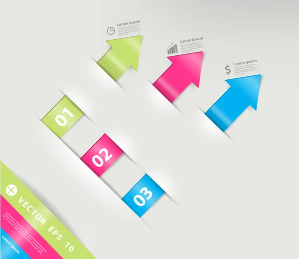 Αριθμός banner επιλογές στυλ origami σύγχρονη βέλος. — Διανυσματικό Αρχείο