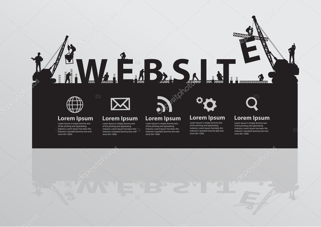 Construction site crane building website text idea concept