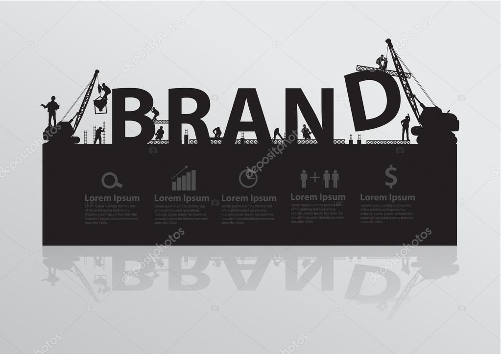 Construction site crane building brand text idea concept