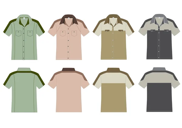 Camiseta polo delantero y trasero, diseño vectorial — Vector de stock