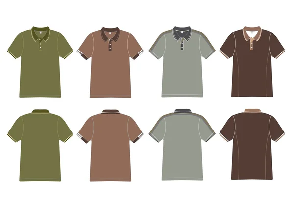 T-shirt polo voor- en achterkant, vector design — Stockvector