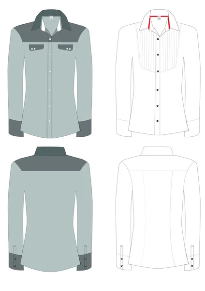 Business Long Sleeve shirt. — Stock Vector