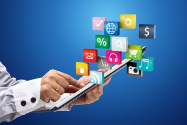 tablet pc renkli uygulama Cloud dokunmadan el