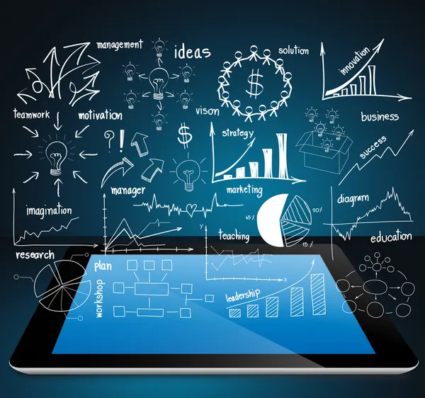 iş planı çizim ile tablet bilgisayar