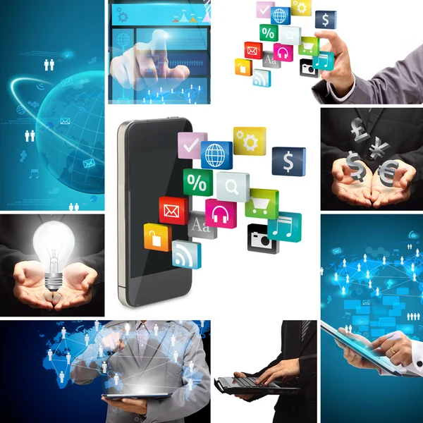 Social media business innovation technology concept design — Stock Photo, Image