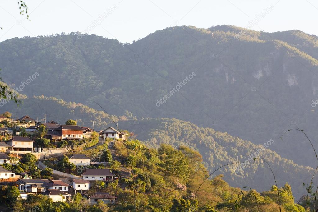 Village on the hill at Chiang Rai city in Thailand