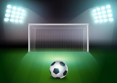 Yeşil sahada futbol topu