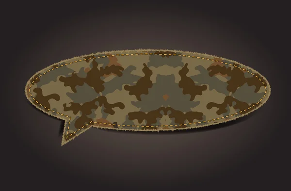 Speech bubble of camouflage fabric shape - Stok Vektor