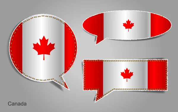 讲话泡泡的加拿大国旗 — 图库矢量图片