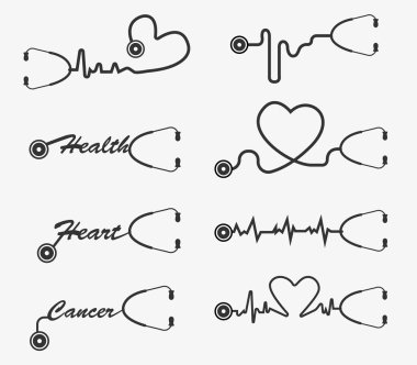 Vector stethoscope icons design clipart