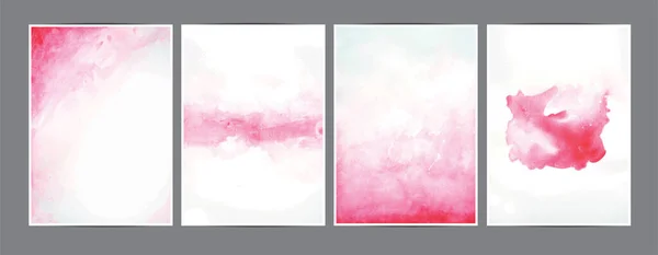 矢量粉红水彩弹洒在纸上A4尺寸邀请卡背景图集 — 图库矢量图片