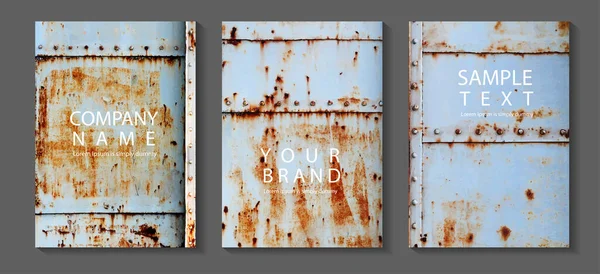 Vector Rusty Metal Texture Background Size Design Work Page Cover — ストックベクタ