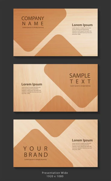 Presentation Design Vector Templates Wooden Background Texture Size Presentation Wide — Stock Vector