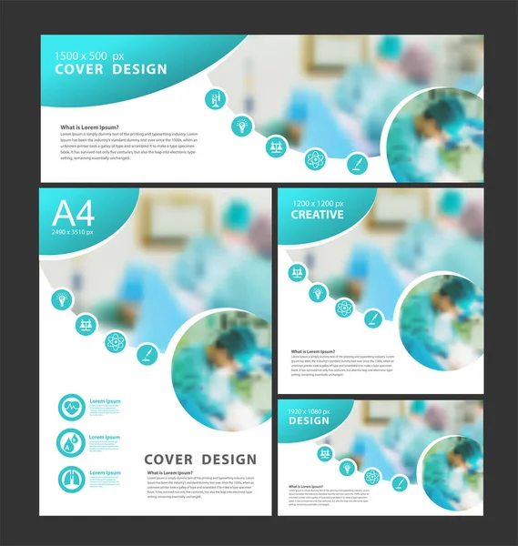 Presentazione Medica Corporate Identity Healthcare Copertina Geometrica Brochure Template Design — Vettoriale Stock