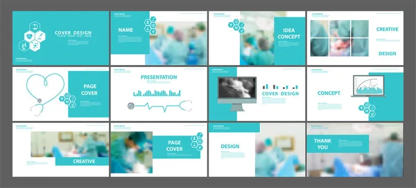 Presentazione Medica Corporate Identity Healthcare Copertina Geometrica Brochure Template Design — Vettoriale Stock