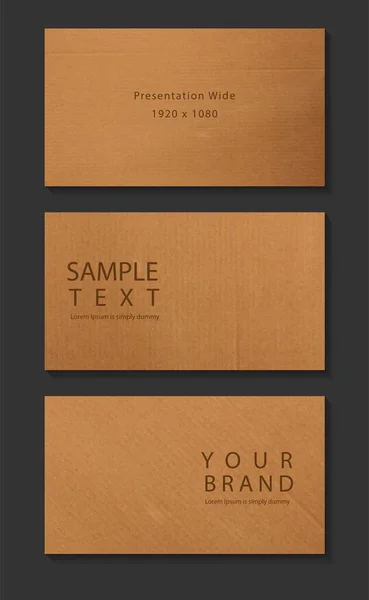 Vector Cardboard Texture Background Presentation Banners Brochure Template Design Flyer — Stock Vector