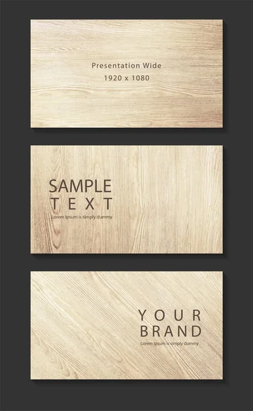 Vector Wood Textures Background Presentation Banners Brochure Template Design Flyer — Stock Vector