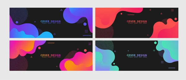 Vector Design Liquid Shape Colorful Template Banner Gradient Dynamic Color — Image vectorielle