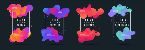 Vector Frame Border Design Liquid Shape Colorful Template Banner Gradient — Image vectorielle