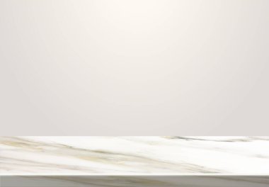 Ürünlerinizi görüntülemek veya montajlamak için vektör mermer tablo üst arkaplan.