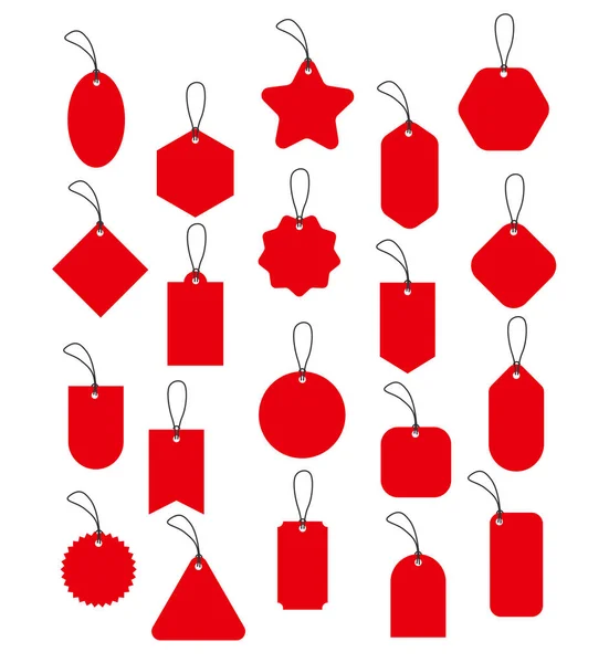 Set Red Gift Labels Tags Vector Design — Stockvector