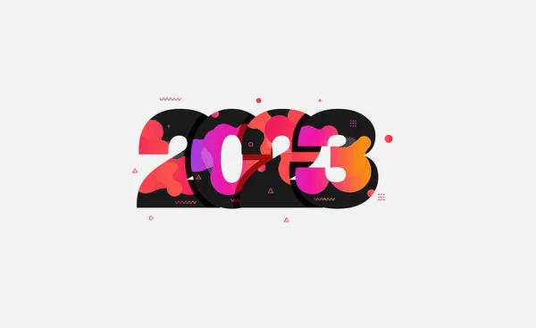 Abstract Liquid Shapes Design Number 2023 Happy New Year Modern — 图库矢量图片