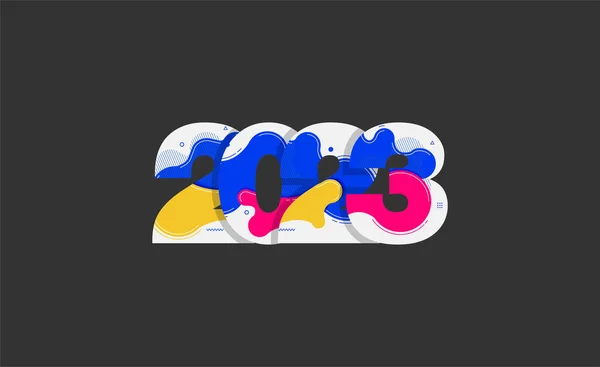 Logo 2023 Happy New Year Abstract Liquid Shapes Design Modern — 图库矢量图片