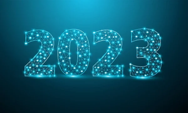 Conceito Tecnologia 2023 Projeto Texto Ano Novo Com Números Letras —  Vetores de Stock