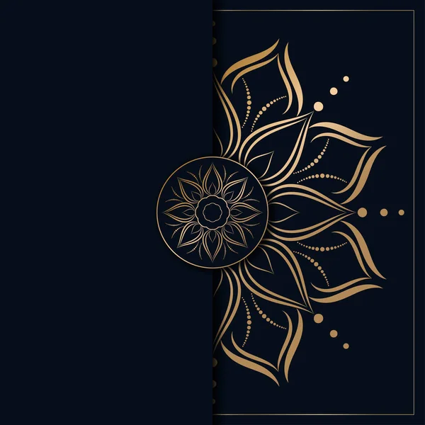 Altın ve koyu mavi renkli mandala tasarımı, çiçek mandala arkaplanı