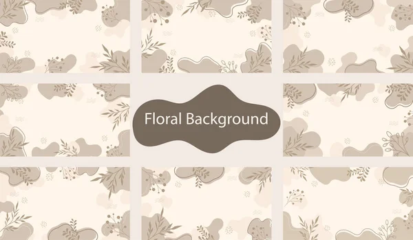 Abstract Floral Flower Organic Shapes Background Floral Earth Tone Color — Stock Vector