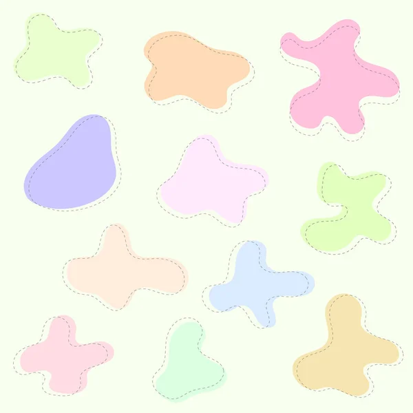 Aesthetic Modern Organic Blob Shapes Cute Shapes Illustration — Vector de stock