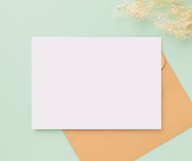 Blank greeting card with envelopes for greeting, wedding cards, birthday card, Mockup for design
