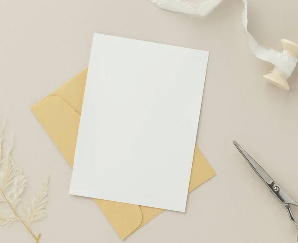 Blank greeting card with envelopes for greeting, wedding cards, birthday card, Mockup for design