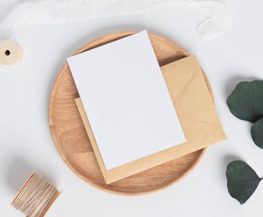 Blank greeting card with envelopes for greeting, wedding cards, birthday card, Mockup for design