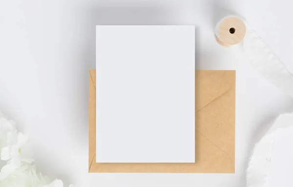 Blank greeting card with envelopes for greeting, wedding cards, birthday card, Mockup for design