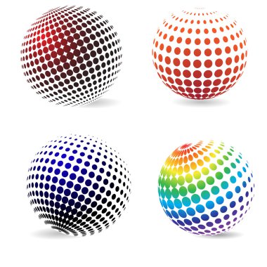 Renkli yarı ton daireleri .