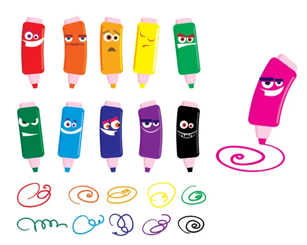 Funny crayons — Stock Vector