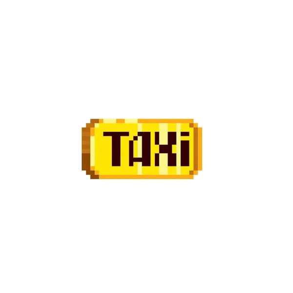 Segnale Taxi Pixel Art Stile Piatto Icona Siti Web Logo — Vettoriale Stock
