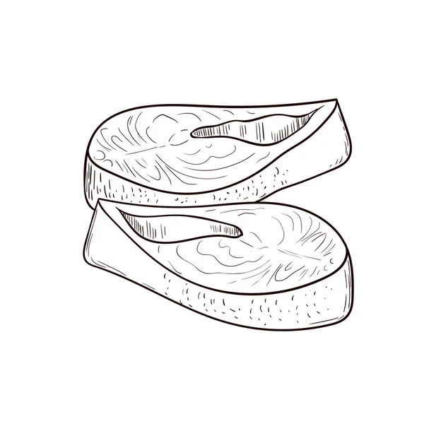 Des Steaks Truite Illustration Vectorielle Dessinée Main — Image vectorielle