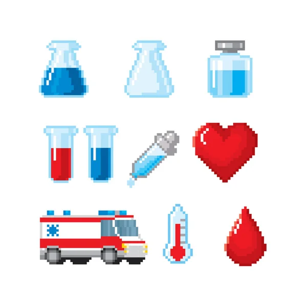 Conjunto Ícones Medicina Saúde Elemento Design Para Logotipo Adesivos Web — Vetor de Stock