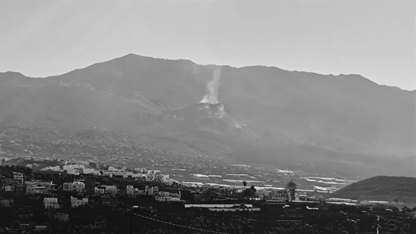 Cumbre Vieja Volcano Palma Burn Out January 2022 Smoke — Foto de Stock