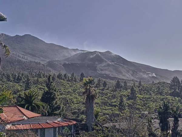 Cumbre Vieja Volcano Palma Fading January 2022 Smoke — Foto de Stock