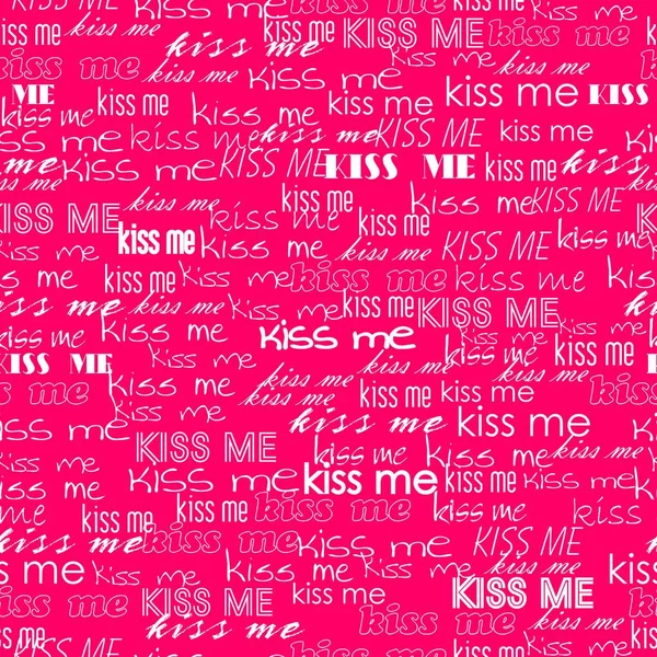 Motif Vectoriel Sans Couture Expression Kiss Différentes Tailles Fabriqué Noir — Image vectorielle